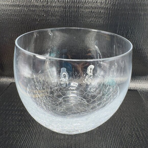 Pier 1 Glass Crackle Bottom Clear Glass Bowl Dish Votive Candle Holder 5inch W - Picture 9 of 9